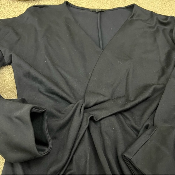 COS Black Viscose Blend Stretch V-neck Long Sleeve Casual Dress Size XS - Picture 6 of 6